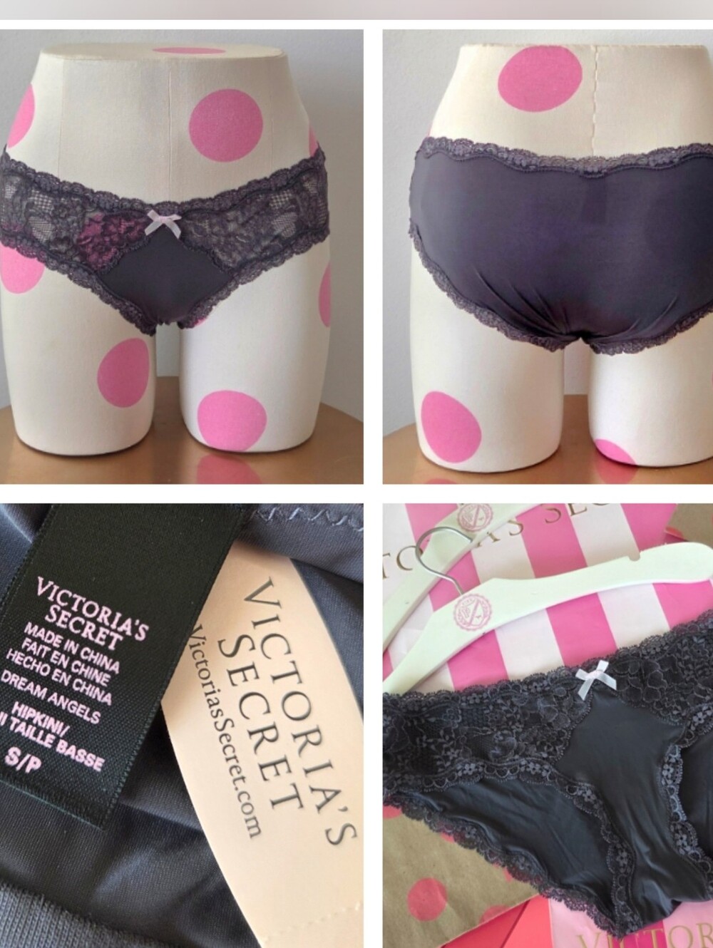 Victoria's Secret VTG Dream Angels Hipkini Bikini Panty NWT Nylon Satin Lace HTF